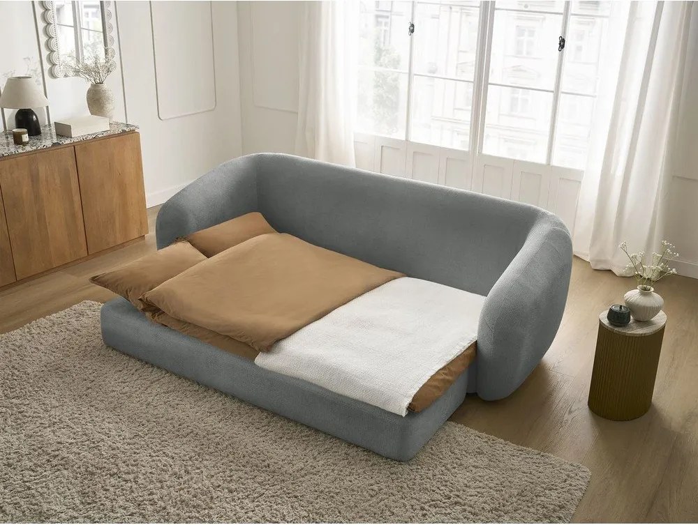 Tmavosivá ženilková rozkladacia pohovka 228 cm Neyo – Bobochic Paris