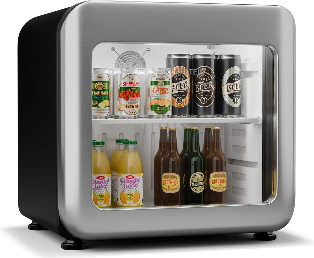 Klarstein Audrey Evo chladnička na nápoje, Retro dizajn, sklenené dvere, 46 L, EEK C