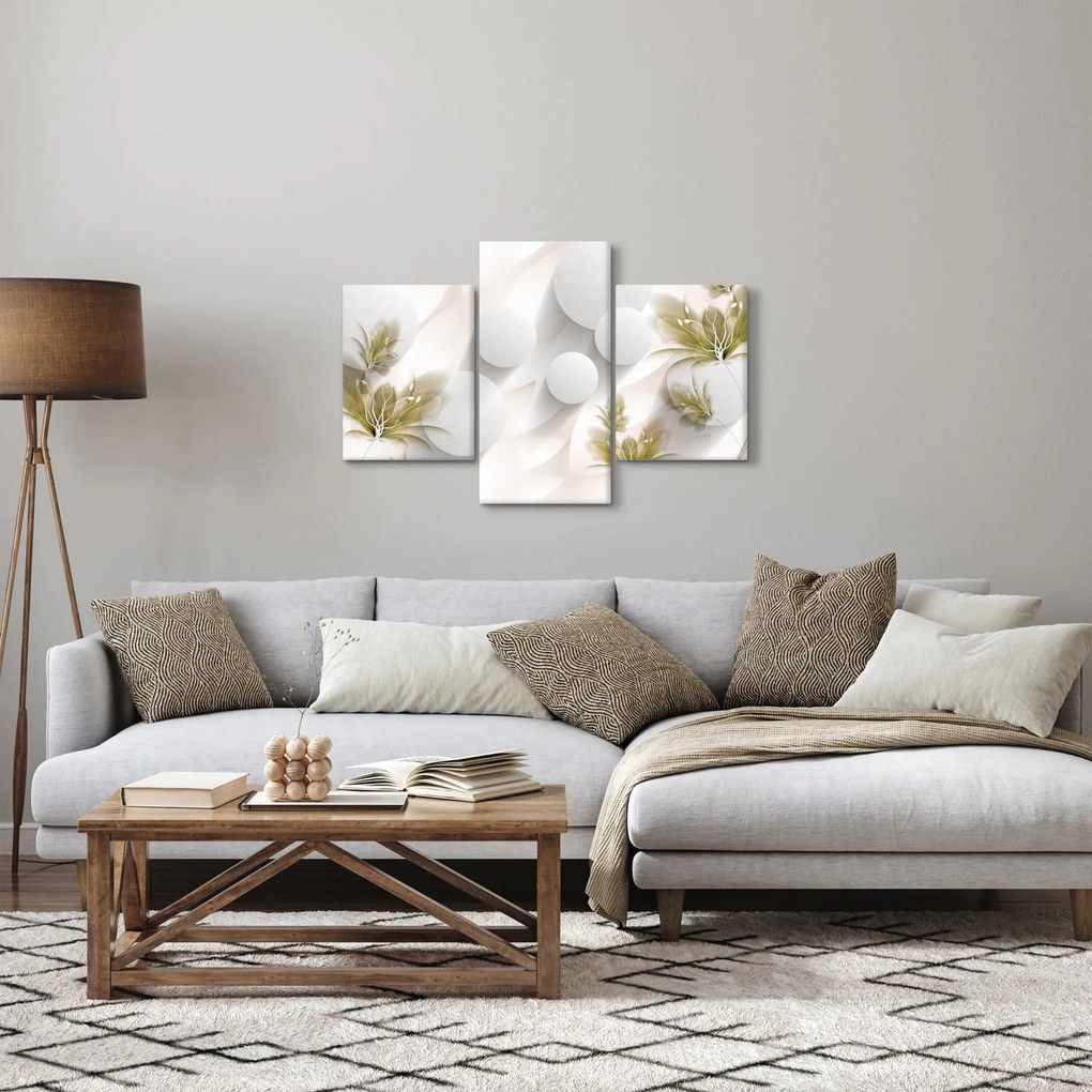 Obraz - 3D kruhy s kvetinami (90x60 cm)