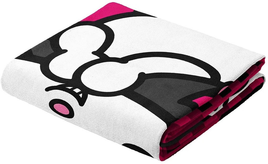 Bavlnená plážová osuška Kuromi – motív Malý diablik - 100% bavlna - 70 x 140 cm