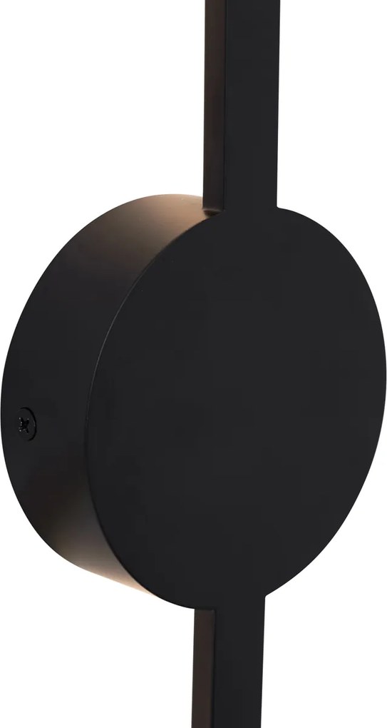 Moderné nástenné svietidlo čierne 60 cm vrátane LED - Clockwise