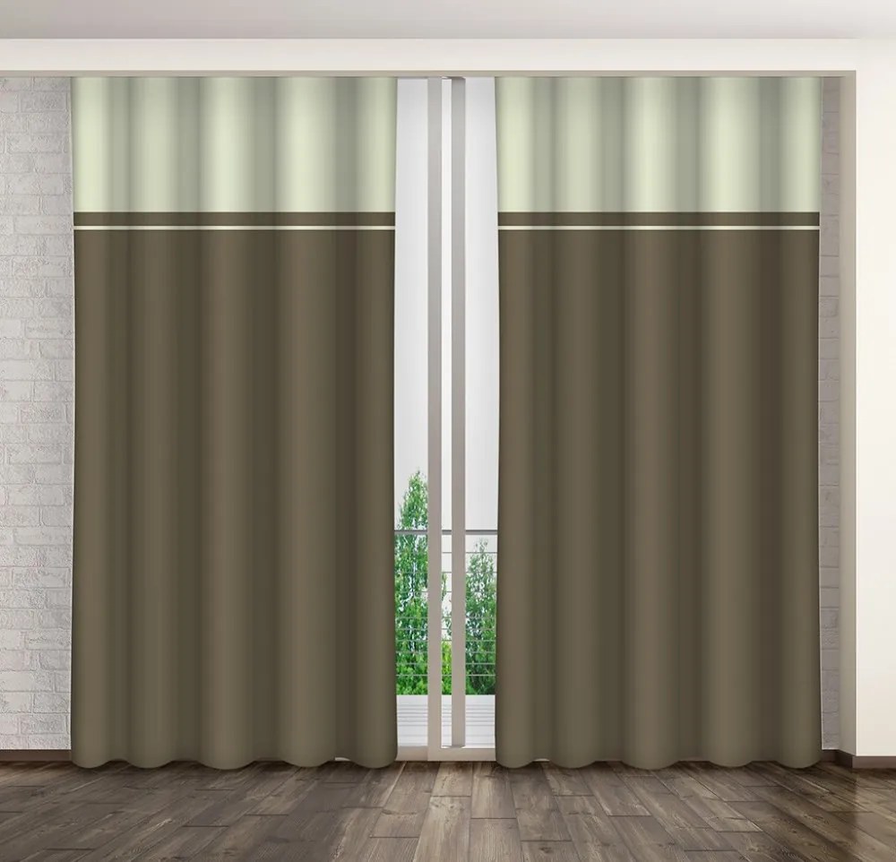 Elegantný záves tmavo olivovej farby Dĺžka: 250 cm