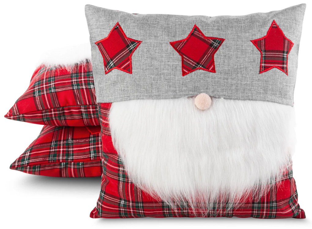 VIANOČNÁ DEKORAČNÁ OBLIEČKA NA VANKÚŠ BEAR 45X45 CM VZOROVANÁ