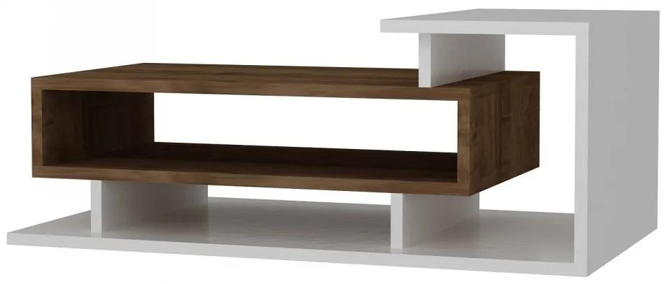 Konferenčný stolík Spring 90 cm biely/hnedý