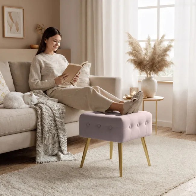 Taburetka QUADRA púdrovo ružová