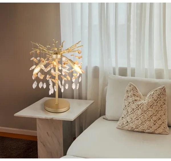 Globo 64138TG - Stolná lampa QUEENA 3xE14/40W/230V zlatá