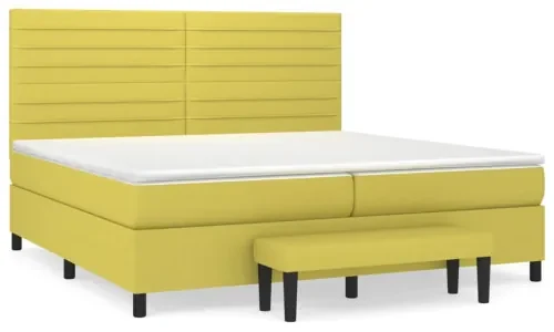 vidaXL Boxspring posteľ s matracom svetlozelená 200x200 cm látka-