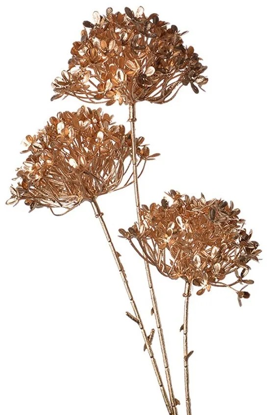 Medená umelá rastlina hortenzie - 12*7*68 cm