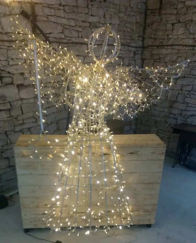 Svetelná reťaz s kryštálmi 8 m, teplá biela s bleskom, Eco Fix