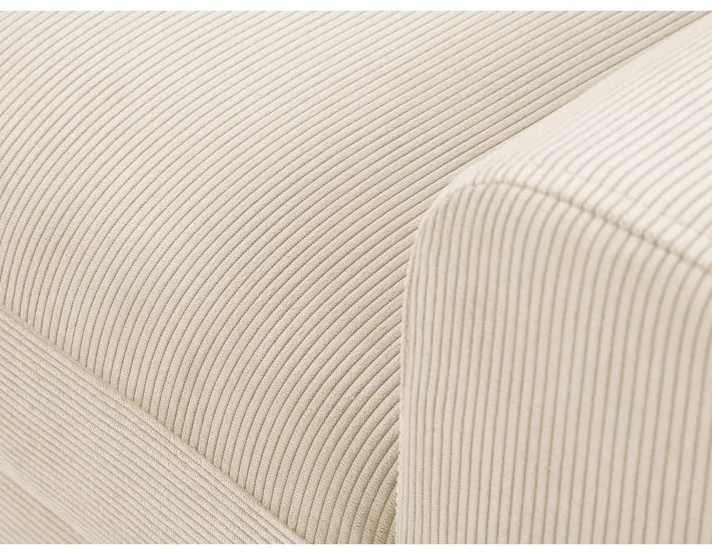 Béžová menčestrová rozkladacia rohová pohovka Micadoni Home Moghan, ľavý roh