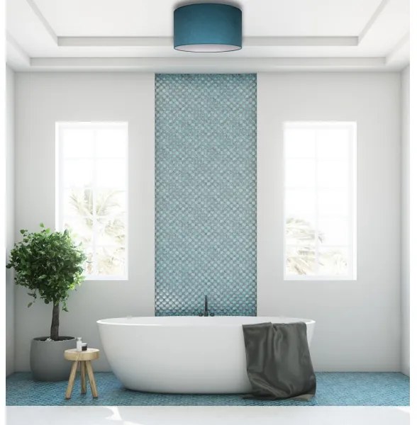 Duolla - Stropné svietidlo BRISTOL 1xE27/15W/230V pr. 45 cm tyrkysová/biela