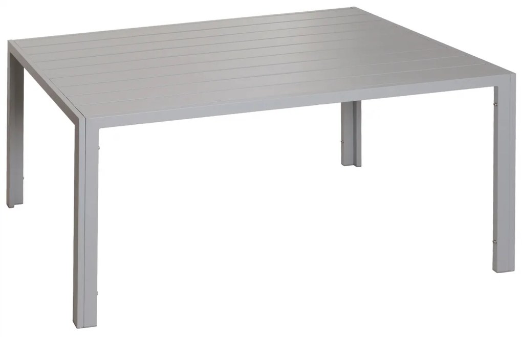 Záhradný stôl HWC-N40, hliník, 140x80cm - svetlo sivá
