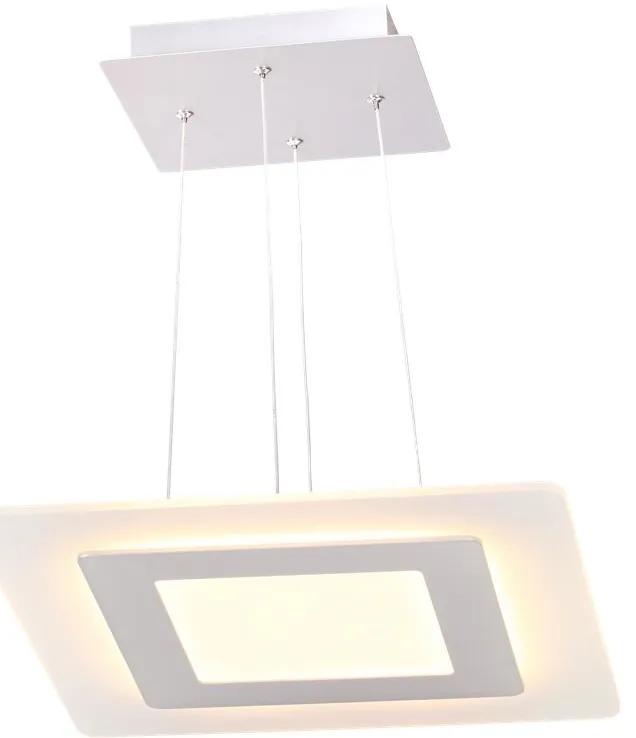 PLX Závesné moderné LED osvetlenie LARA, 25W, denná biela, 35x35cm, hranaté, biele