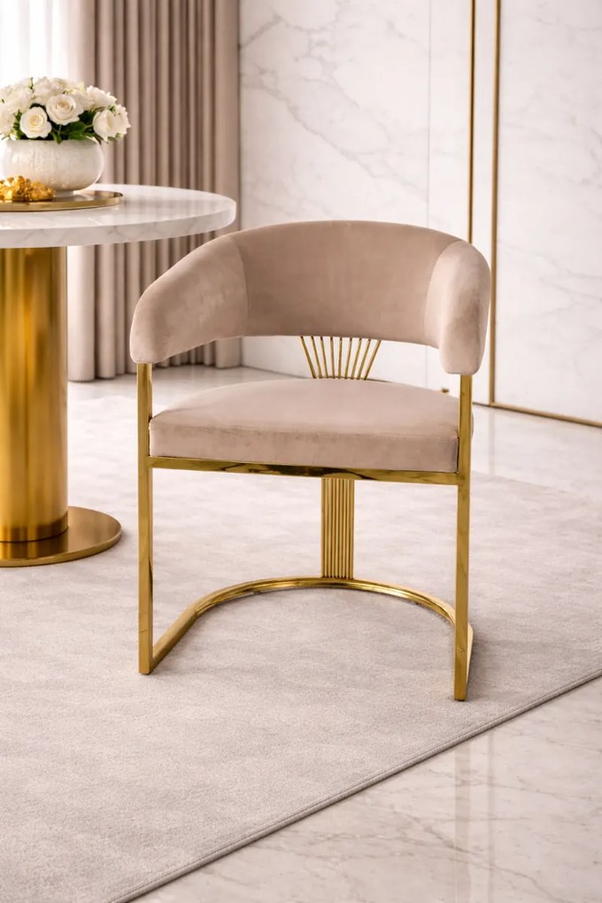 JEDÁLENSKÁ STOLIČKA ALAIN BÉŽOVÁ + ZLATÁ