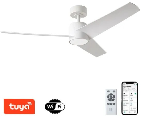 ZEVENTI - LED stropný ventilátor ORVIETO LED/18W/230V Wi-Fi Tuya biela + DO