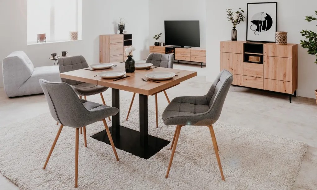 Skrinka 2-dverová Nola, dub artisan/čierna