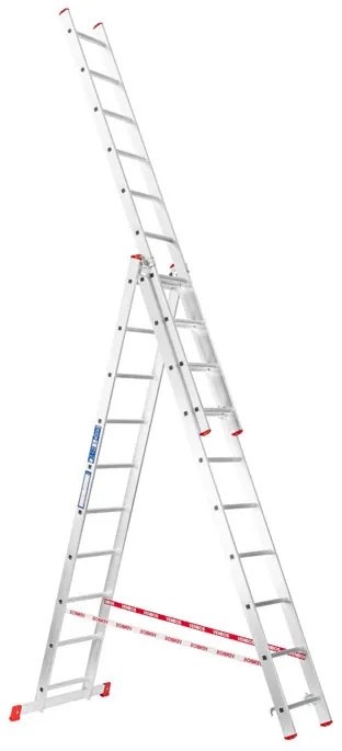 Hliníkový trojdielny výsuvný rebrík VENBOS HOBBY, 3x10 priečok, 6,21 m