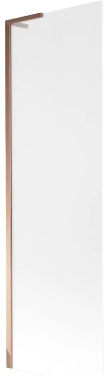 Mexen Next L, 1-krídlová vaňová zástena 60 x 150 cm, 6mm sklo námraza, ružové zlato profil, 895-060-000-03-30-60