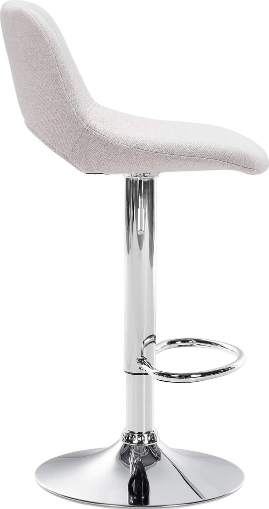 Barová stolička Camden - látka, chróm rám - Krémová