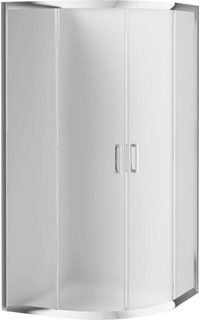 Deante Funkia, štvrťkruhový sprchový kút s posuvnými dverami 80x80 cm, výška 185cm, 5mm sklo námraza, chrómový profil, KYP_652K