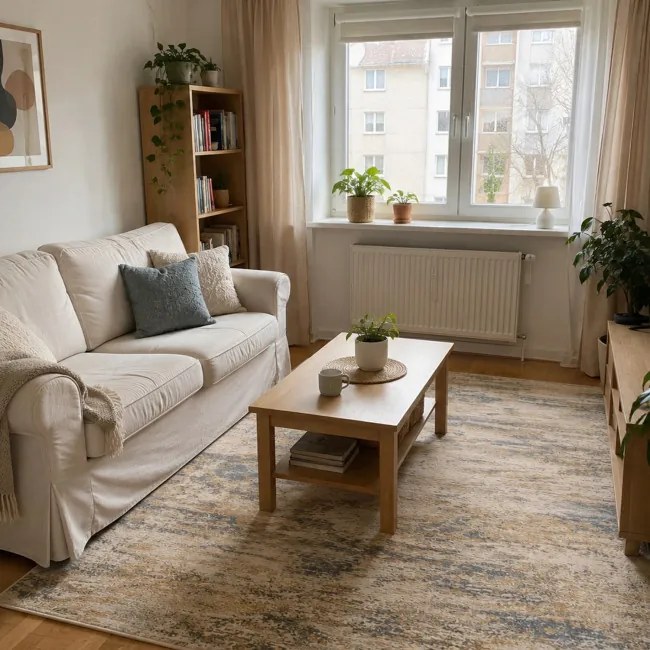 Protišmykový koberec NOVO mramor béžový