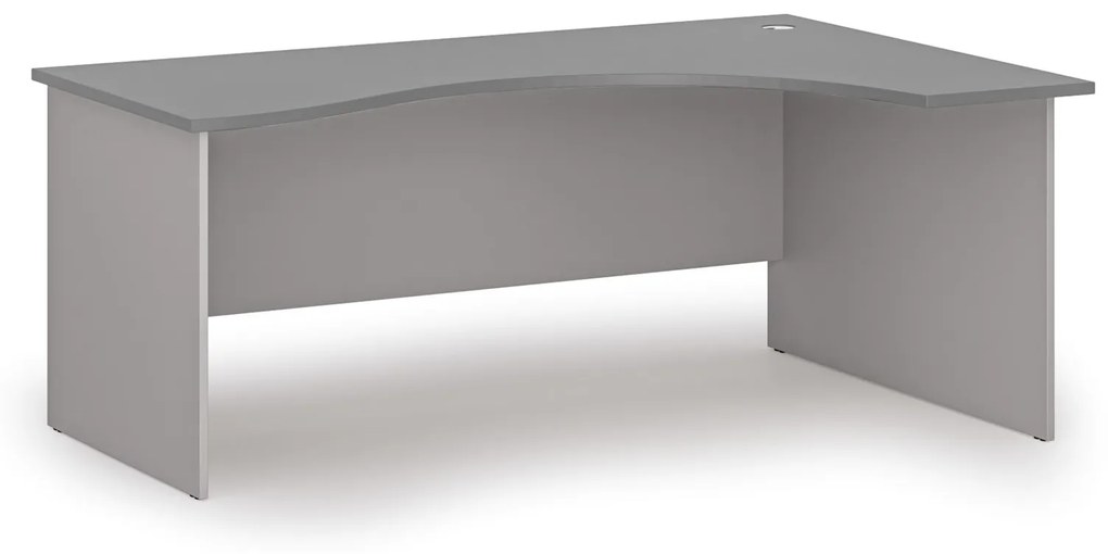 Ergonomický kancelársky pracovný stôl PRIMO GRAY, 1800 x 1200 mm, pravý, sivá/grafit
