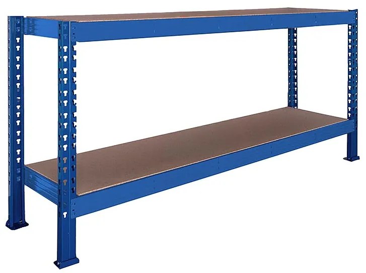 Trestles Nekonečný priemyselný regál 1400x2000x600, 2 police Farba: oranžová a modrá