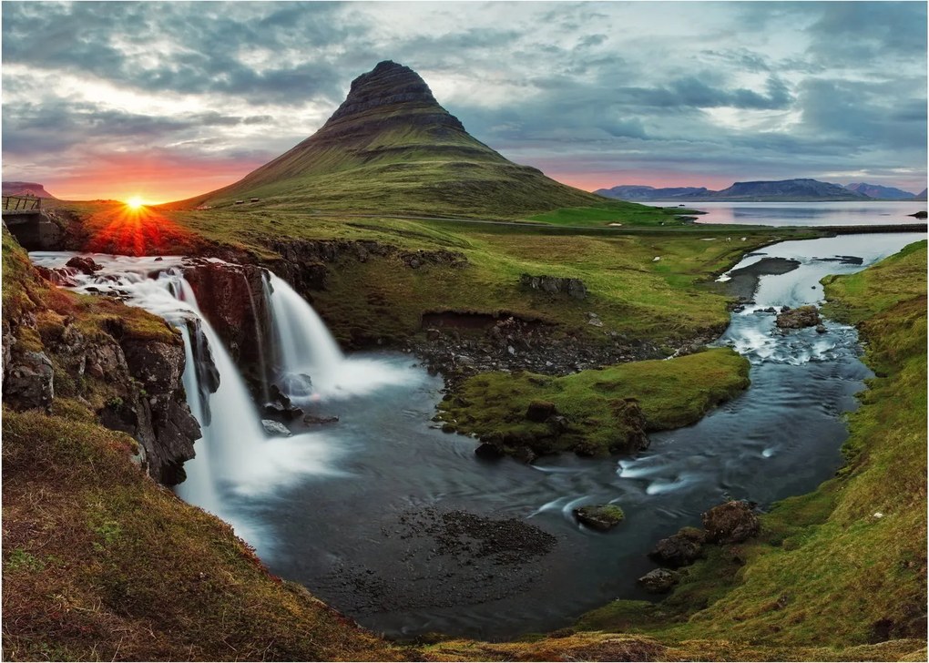 Obraz - Kirkjufell pri západe slnka (70x50 cm)
