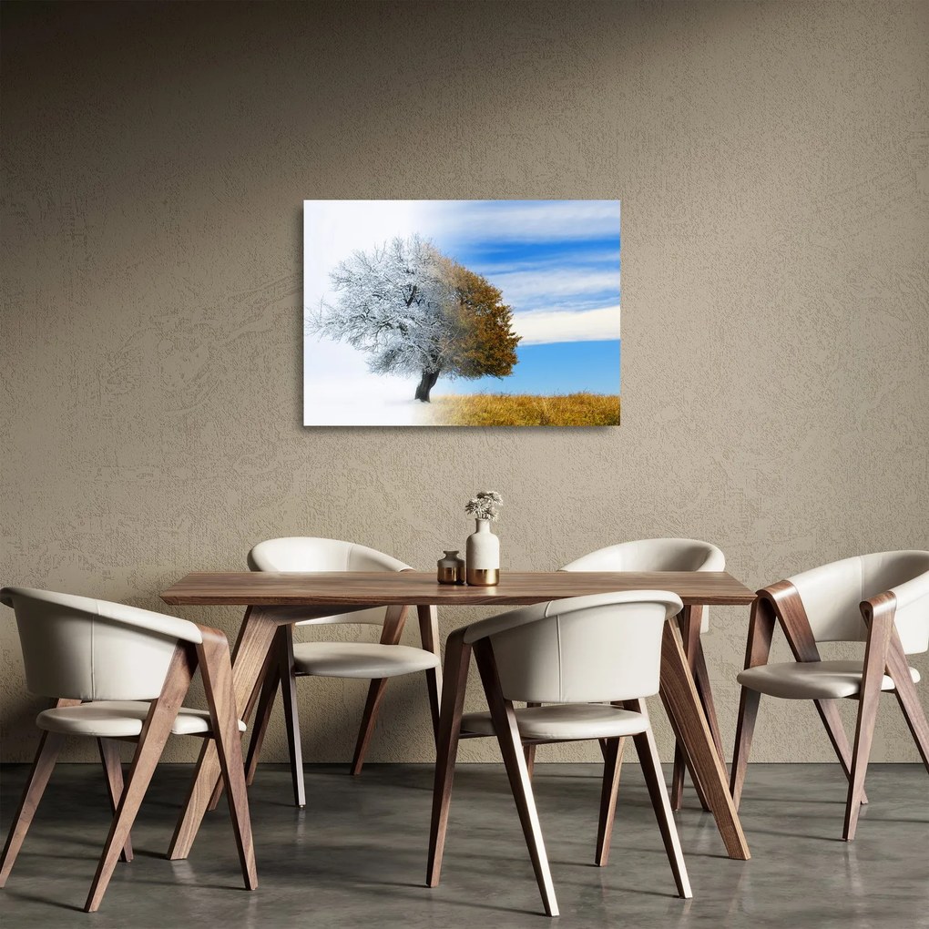 Sklenený obraz - Zmena ročného obdobia (70x50 cm)