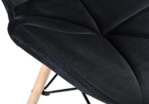 Jedálenská stolička MURET zamatová, čierna