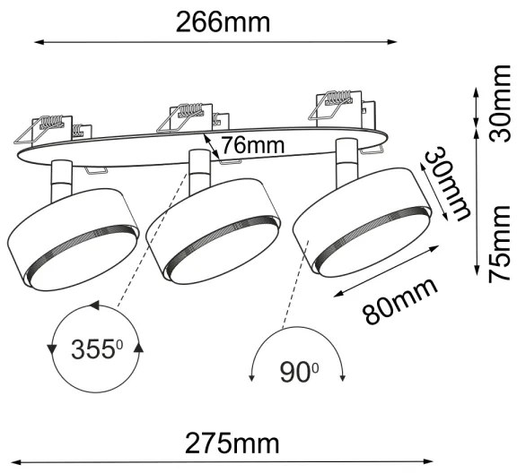 Brosline 3277 - Zapustené bodové svietidlo DROP 3xGX53/9W/230V biela