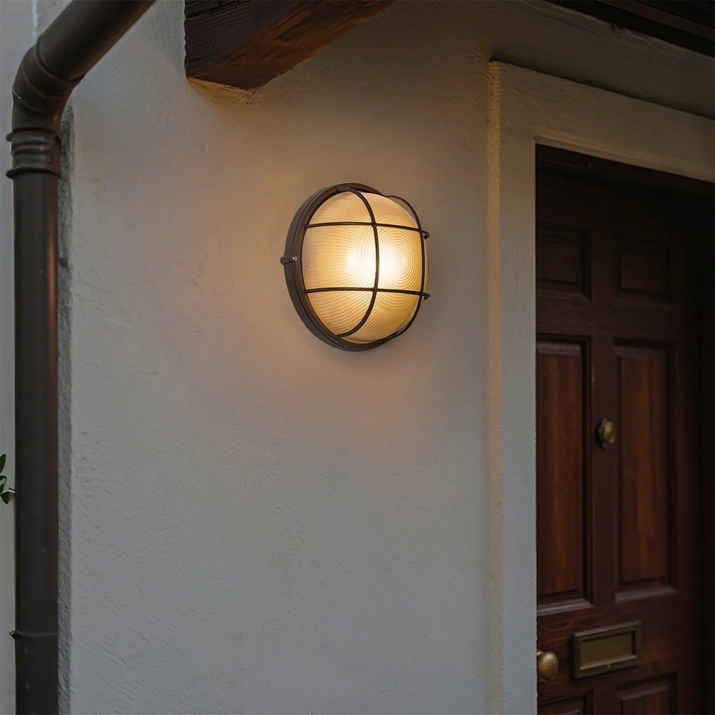 Priemyselná vonkajšia nástenná lampa hrdzavohnedá IP44 - Hanneke