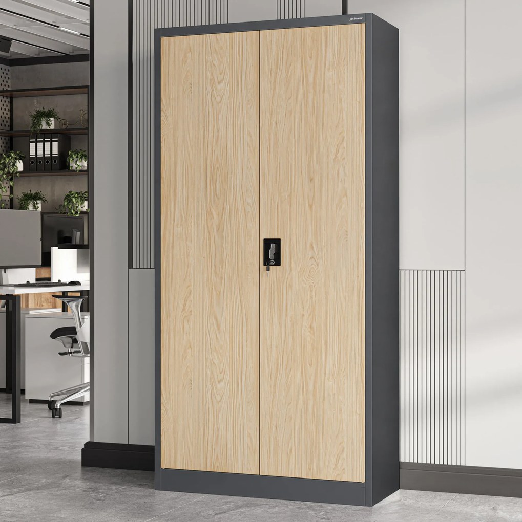 Kancelárska skriňa na dokumenty antracitová / dub sonoma: Eco Design JAN 900 x 1850 x 400 mm