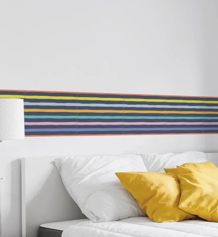 interesi Bordúra Farebné čiary na tmavom pozadí 200x40cm