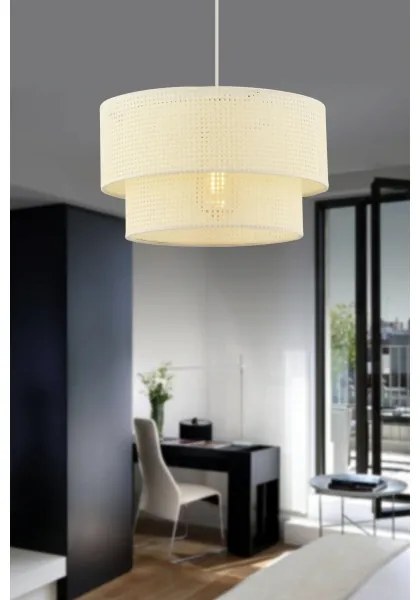 Závesné svietidlo ECHO na lane 1xE27/60W/230V krémové