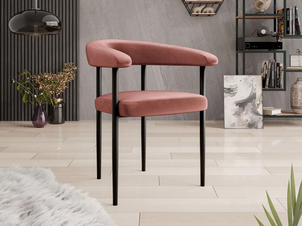 Čalúnená jedálenská stolička Ezukto, Dostupné poťahy: Magic Velvet 2258, Farby: čierna