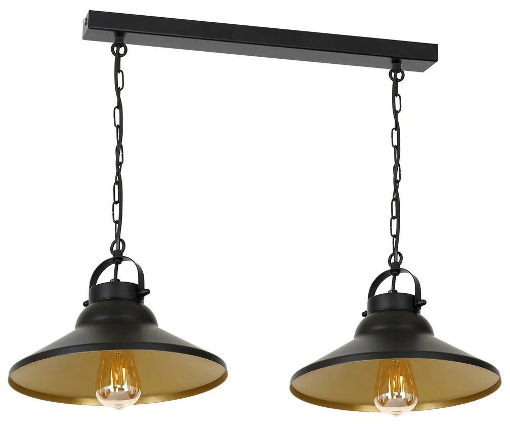 Luster na reťazi IRON 2xE27/60W/230V