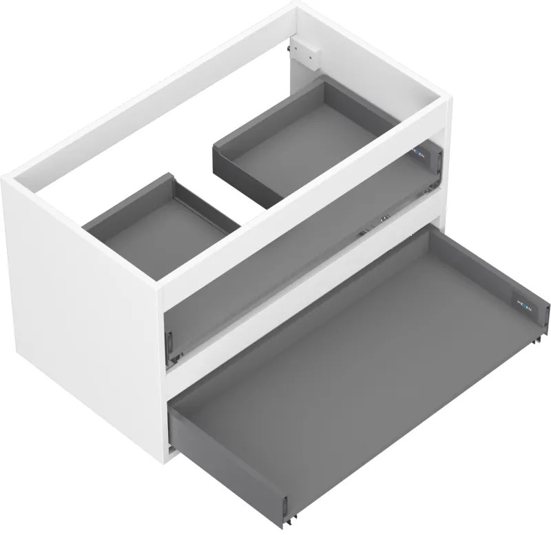 Mexen Box-A, závesná skrinka 80 cm, 2 zásuvky, biela matná, 91AX0-0800-470-2-01