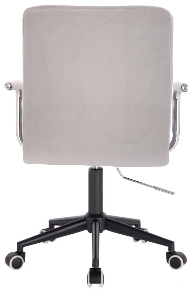 LuxuryForm DESIGN Stolička VERONA VELUR na čiernej podstave s kolieskami - svetlo šedá