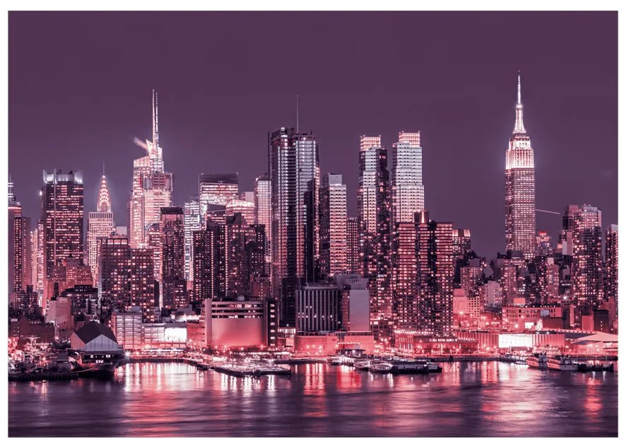 Artgeist Fototapeta - NYC: Purple Nights Veľkosť: 100x70, Verzia: Standard