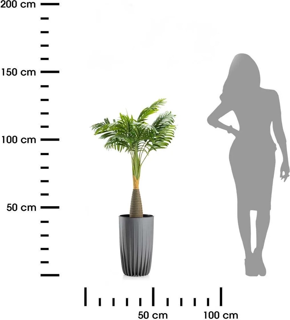 Kvetináč STRIPPED ECO III 25 cm sivý