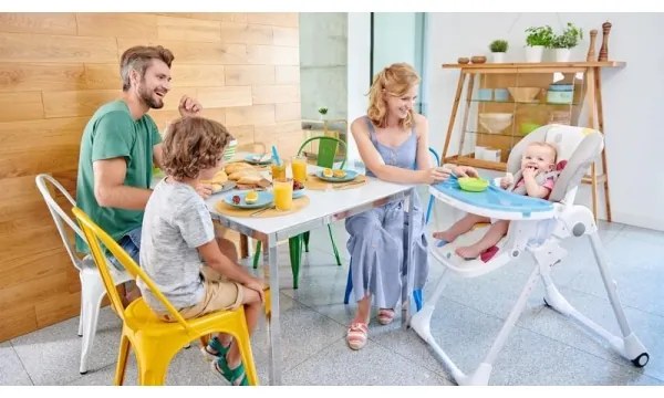 KINDERKRAFT - Detská jedálenská stolička YUMMY ružová/biela