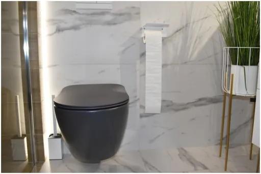 Deante Peonia Zero, závesná WC misa RimFree, 51 x 36 cm, antracitová-titanium, CDE_DZPW
