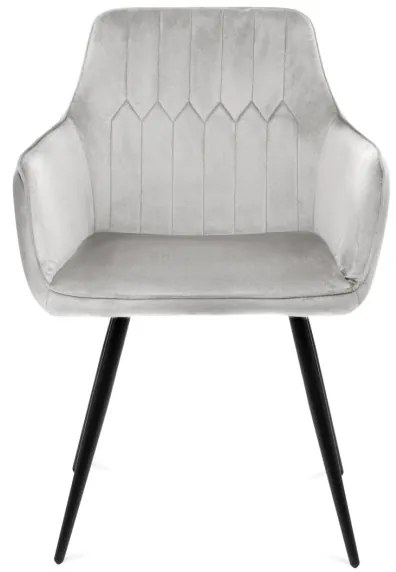 Jedálenská stolička ETIENNE zamatová svetlosivá ALL 847337