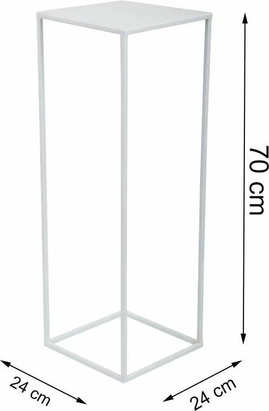 STOJAN NA KVETINÁČ SIMPLE 70X24X24 CM BIELA