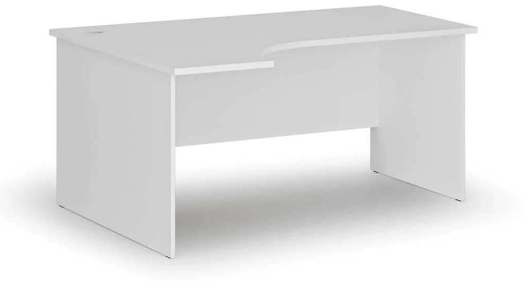 Kancelársky rohový pracovný stôl PRIMO WHITE, 1600 x 1200 mm, ľavý, biela