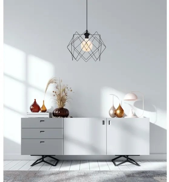 Luster na lanku GALL 1xE27/60W/230V čierna