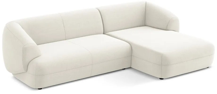 Biela zamatová rohová pohovka (pravý roh) Moana – Makamii