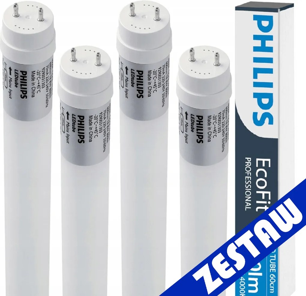 SADA 4x Philips LED trubica 60cm 9W 900lm 4000K 20 000h T8 EcoFit