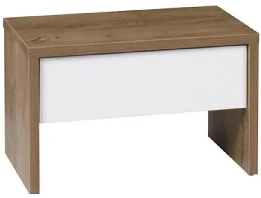 Nočný stolík dub burgund/biely